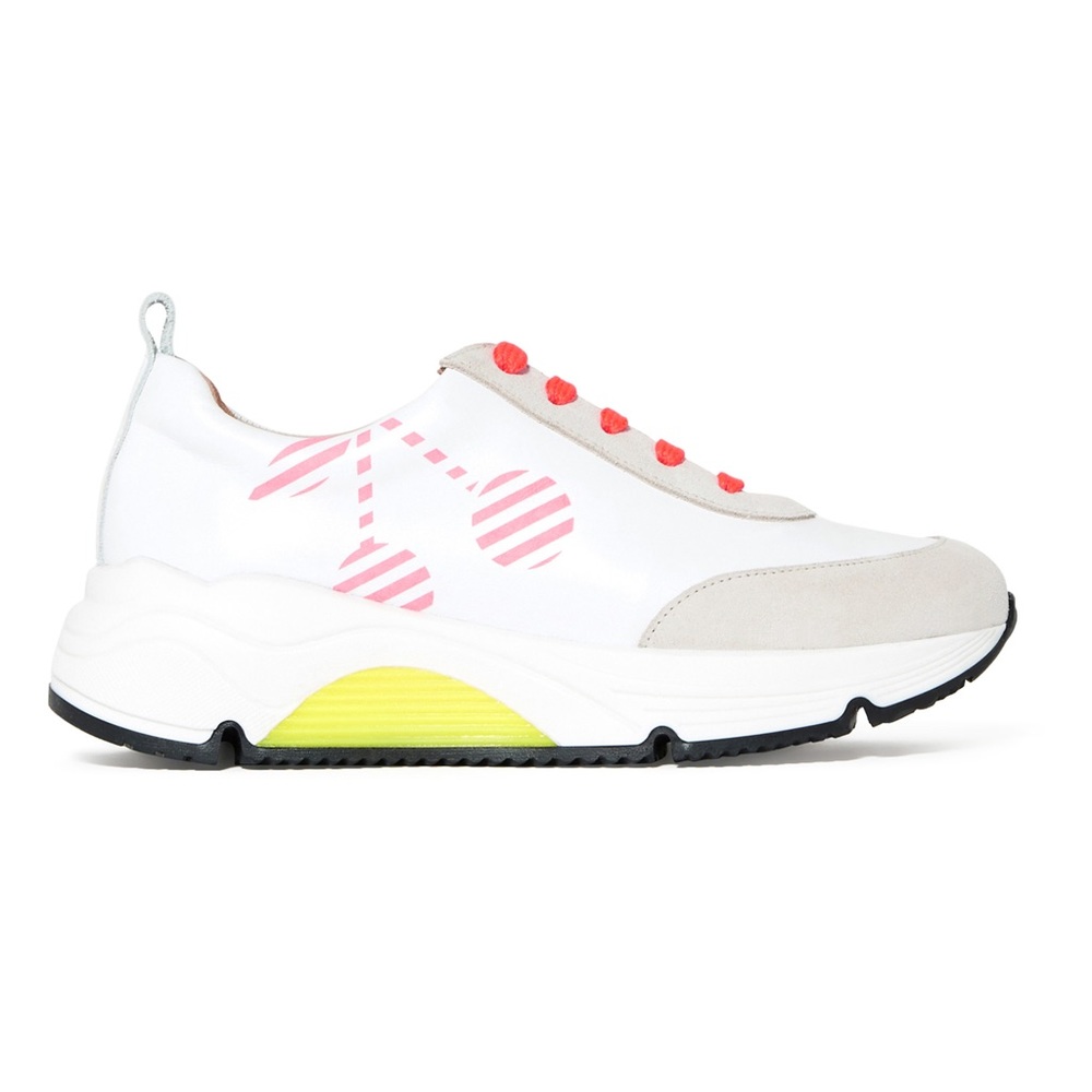 BONPOINT Girls' Jump Cherry Sneakers White (EU 36)